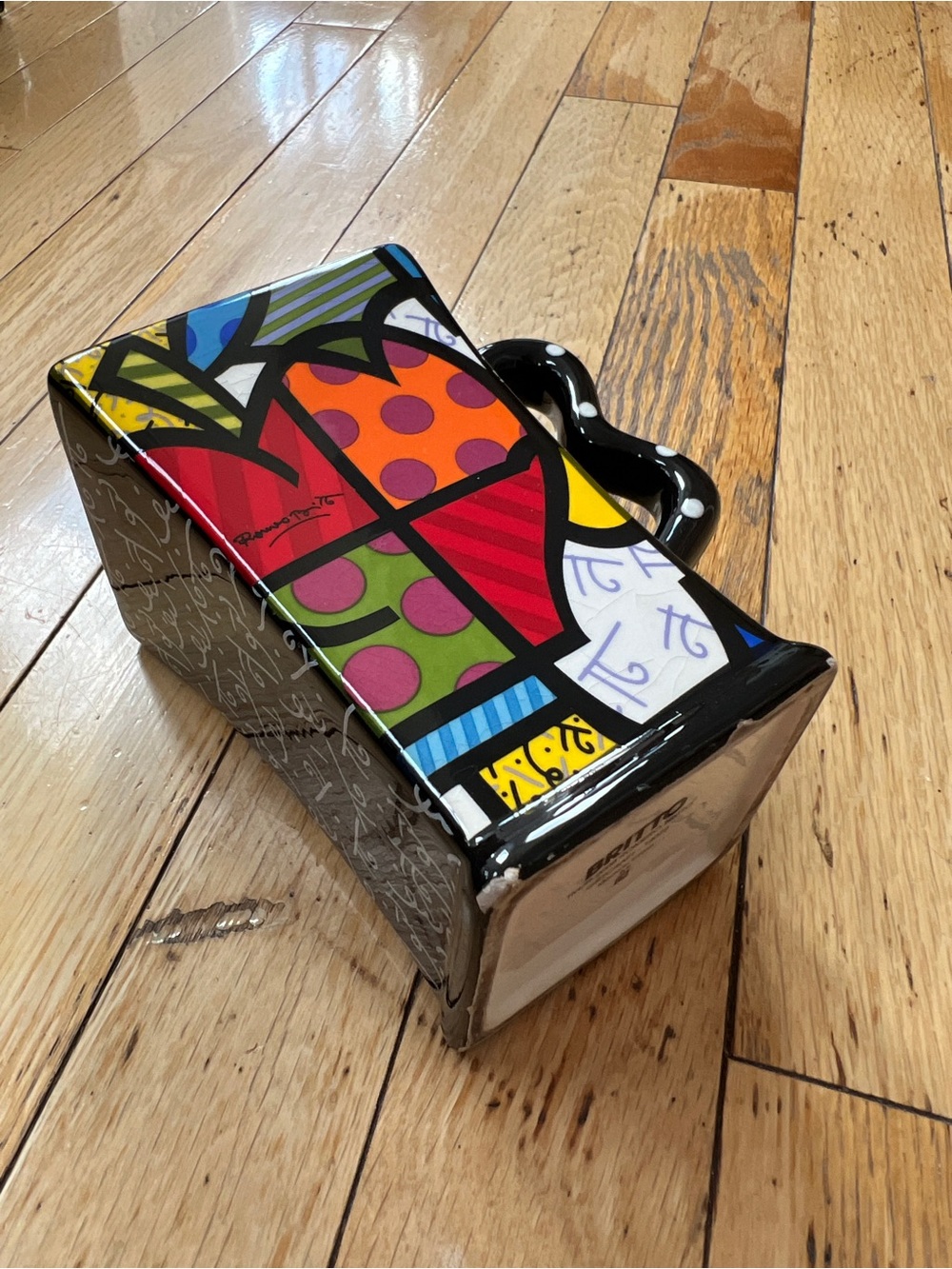 Vintage Y2K Romero Britto Square Mugs - Mismatched Set - Picture 7 of 11